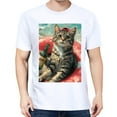 thumbnail image 3 of Basic Oversize Tees For WomenCat Loose Boyfriend Shirts Casual Blouse round neck, 3 of 5