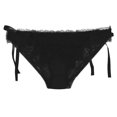 thumbnail image 1 of Gibobby Pantaleta de encaje para mujer Calzoncillos de malla de cintura para mujer Bragas de ropa interior de de algodón de color sólido(Negro,Talla única), 1 of 3