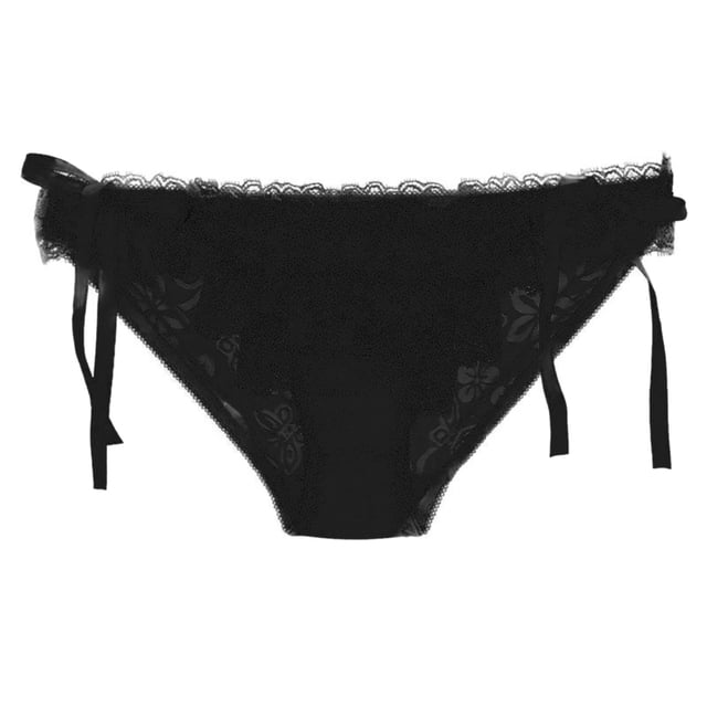Gibobby Pantaleta de encaje para mujer Calzoncillos de malla de cintura para mujer Bragas de ropa interior de de algodón de color sólido(Negro,Talla única)