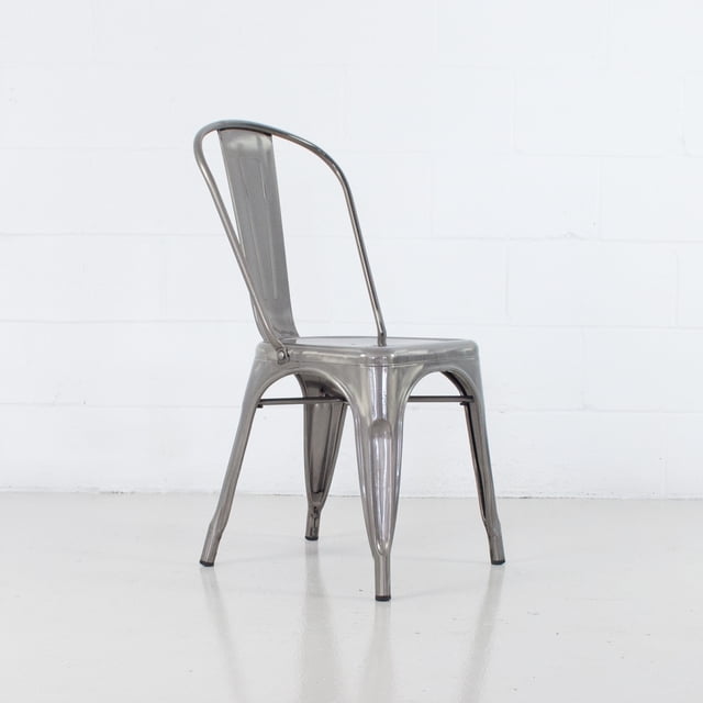 Chaise Latérale Empilable Moderne en Acier Rochelle - Qualité Contractuelle (Ensemble de 4)