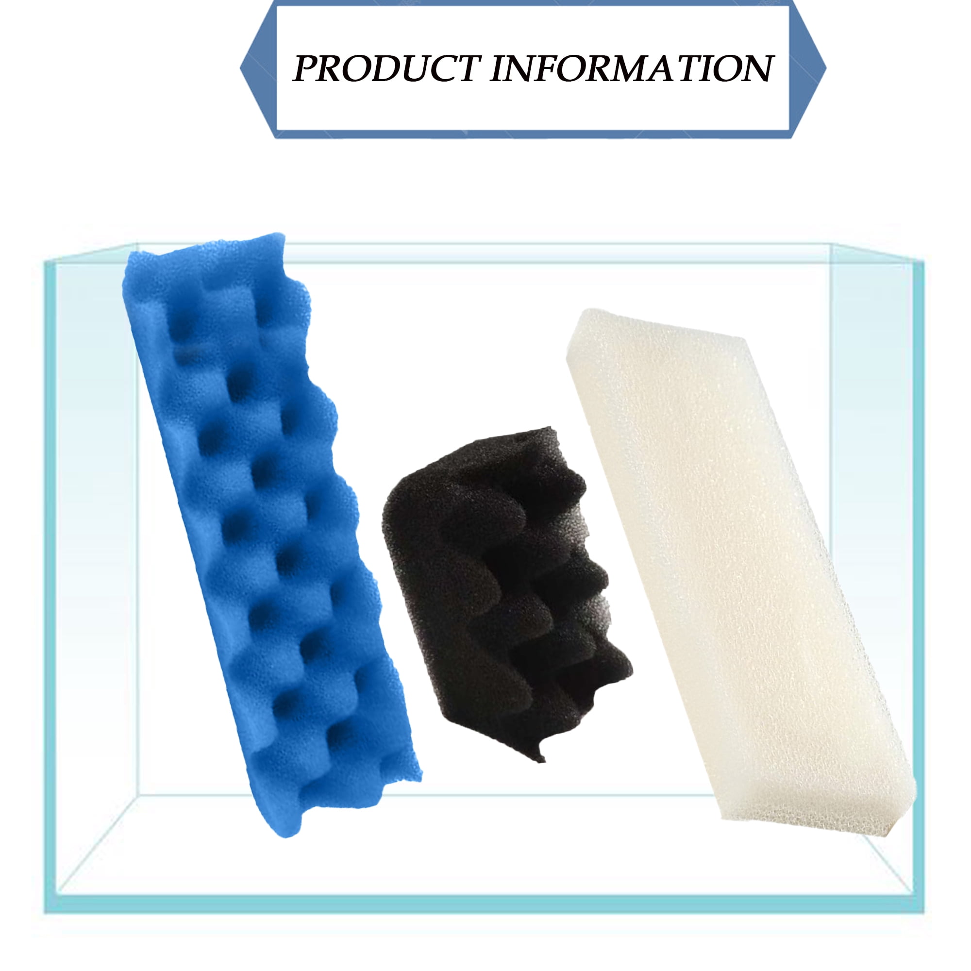 TropicAqua Replacement Aquarium Bio Sponge Foam Filter Pads Inserts Value Pack Suitable for Fluval 306, 307(Pack of 18)