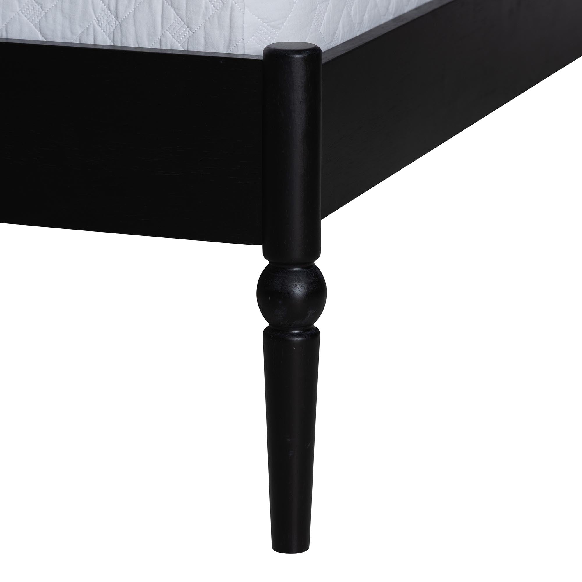 Baxton Studio Brantley Modern Farmhouse Platform Bed, King, Black