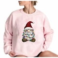 thumbnail image 5 of Tops for Women Plus Size Christmas Printed Long Sleeved Round Neck Off Shoulder Sweatshirt Pink7 XXL, 5 of 6