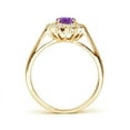 thumbnail image 2 of ANGARA Natural Princess Diana Inspired Amethyst Ring with Diamond Halo in 14K Yellow Gold for Women (Size-7x5mm) | February Birthstone, Anniversary, Jewelry Gift for Women | Natural Amethyst Ring, 2 of 9