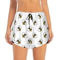 thumbnail image 4 of Lsque Bee Printed Women's Running Shorts with Liner Pockets,Elastic Quick Dry Workout Athletic Gym Yoga Shorts,Womens High Waist Shorts-Small, 4 of 9