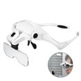 thumbnail image 1 of Hands Free Magnifying Glasses With 2 Led Lights 5 Interchangeable Lenses 1.0x To 3.5x, 1 of 5