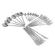 thumbnail image 5 of Juego de 24 cubiertos de acero inoxidable plateados vintage para carne, cucharas, tenedores y cuchillos de cocina., 5 of 14