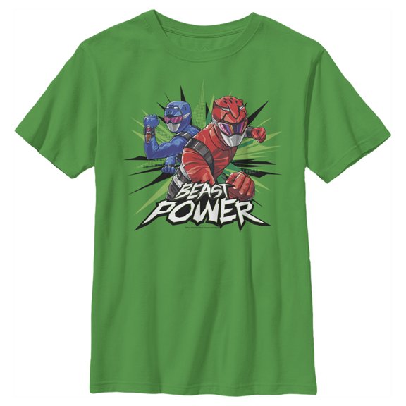 Boy's Power Rangers Beast Morphers Flash  Graphic Tee Kelly Green Medium