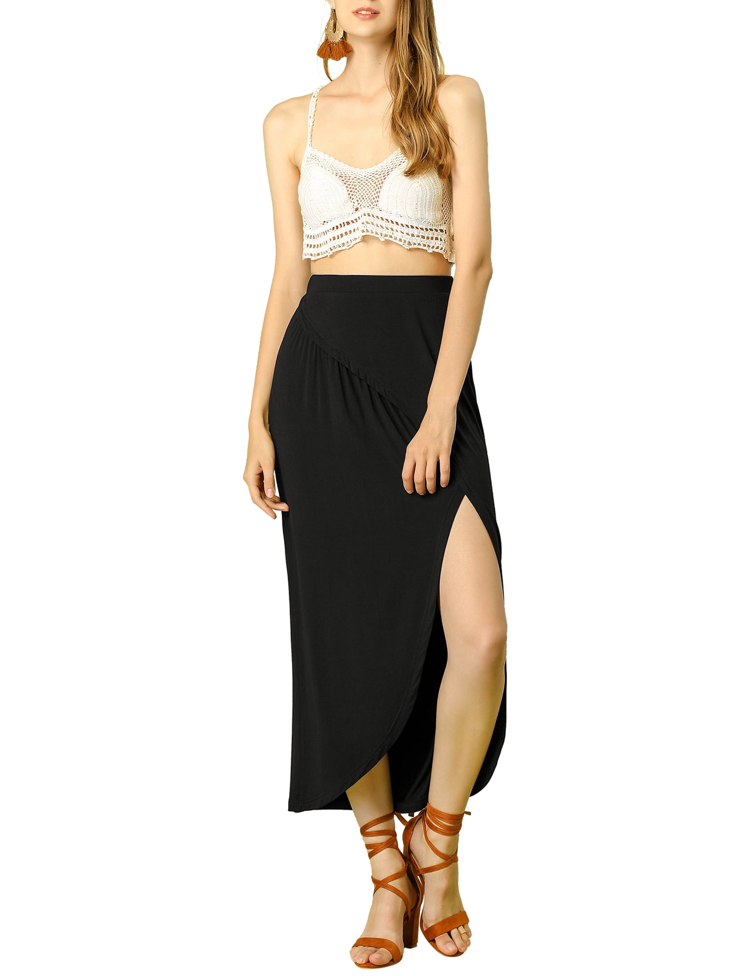 black maxi skirt walmart