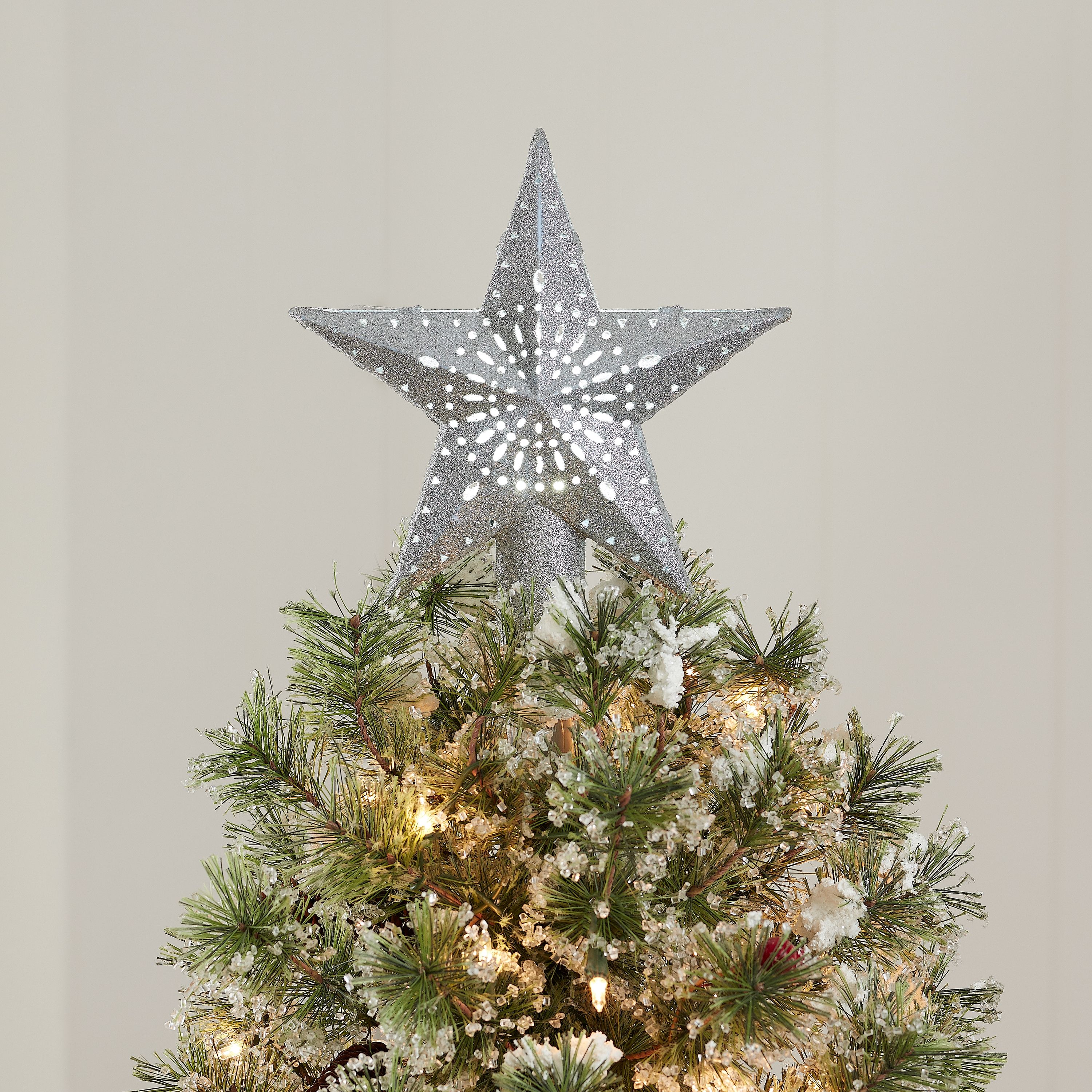 Holiday Time Silver Star Lighted Projection LED Tree Topper, 11.4" - image 3 of 4