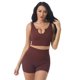 thumbnail image 1 of Bra Shorts Set Yoga Nylon Women Crop Top Legging (S Shoulder Straps) Coffee 2pcs JShteea Para Estrenar, 1 of 6