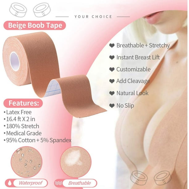 Boob Tape and 2 Pcs Petal Backless Nipple Cover Set, Breathable