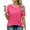Pink, variant on MOSHU Dressy Women Tops Crewneck Blouses for Women Striped Colorblock Short Sleeve Shirts Casual Summer Tops