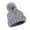 Gray-Adults, variant on qolati Adults Kids Winter Beanie Hat with Faux Fur Pompoms Warm Knit Skull Cap Sequin Soft Ski Beanie for Women Men