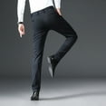 thumbnail image 4 of High-Elasticity Milk Silk Straight-Leg Pants for Men - Casual and Business Wear, 4 of 5