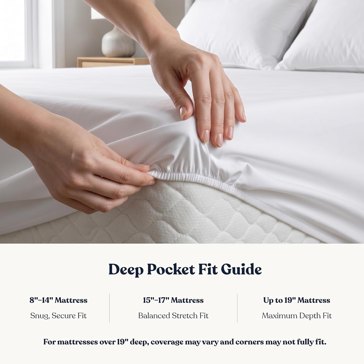 Delara Organic Waterproof Mattress Protector 100% Waterproof TPU Membrane, GOTS Certified Organic Cotton Surface, Noiseless & Breathable, 19" Deep Pocket, Machine Washable - King 78"×80"