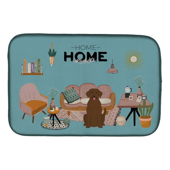 Carolines Treasures CK7901DDM Chocolate Labrador Sweet Home Dish Drying Mat 14 x 21" multicolor