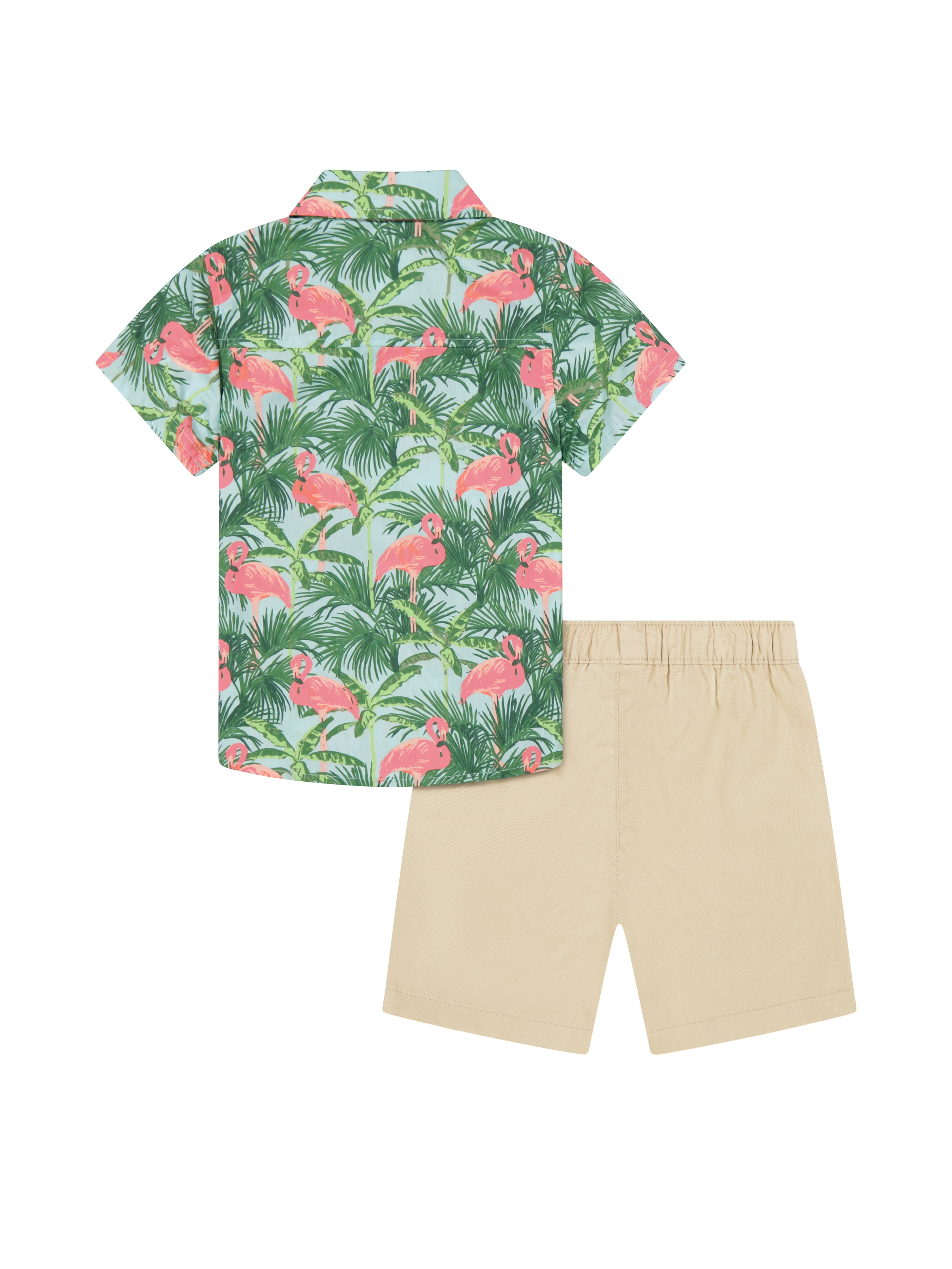 Little Rebels Toddler Boy Flamingo 2 Piece Short Set, Size 2T-4T