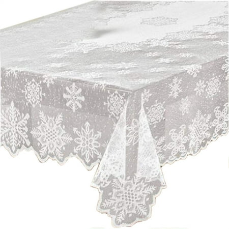 

Abenow Christmas Tablecloth White Snowflake Lace Banquet Tablecloths Table Covers for Table Decorations Rectangle