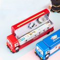 thumbnail image 2 of 1pc Creative Stationery Box, Metal Bus Stationery Box, Multi-layers Primary School Students Stationery Storage Box, Car Bus Pencil Case, Back To School Supplies, 2 of 4