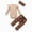 H1754-Beige, variant on Newborn Baby Girl Fall Winter Clothes 3-Piece Outfits Set Long Sleeve Round Neck Bodysuit Romper Ribbed Pants Headband Set(Grey,3-6 M)