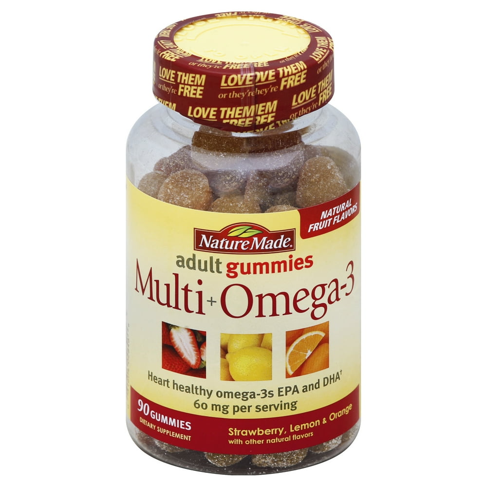 NATURE MADE Multi + Omega3, Strawberry, Lemon & Orange, Adult Gummies
