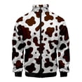 thumbnail image 2 of Abrigos de moda 2024, chaqueta con cremallera informal con estampado 3D de manchas de vaca en blanco y negro para hombres y niños, sudaderas deportivas, ropa de mujer, 2 of 5