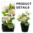 thumbnail image 3 of Whataatahia Bola de flores falsas crisantemo pequeño bonsái decoración de escritorio planta verde artificial maceta de plástico en maceta, 3 of 5