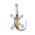 thumbnail image 2 of Unique Beautiful Hawaiian Genuine Koa Wood Gecko Necklace, Sterling Silver Koa Wood Gecko Pendant, N8864 Birthday Mom Gift, Statement PC, 2 of 3