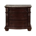 thumbnail image 2 of Traditional Nightstand with Three Storage Drawers, Marble Top Retro Grey Cherry End Table,Vintage Bedside Table for Bedroom Furniture, 2 of 6