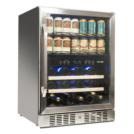 NewAir AWB-400DB Dual Zone Wine/Beverage Cooler and Refrigerator, Stainless (Best Stand Alone Refrigerator)