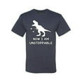 thumbnail image 2 of Wild Bobby, Unstoppable T Rex Funny, Pop Culture, Men Graphic Tee, Vintage Heather Navy, Medium, 2 of 4