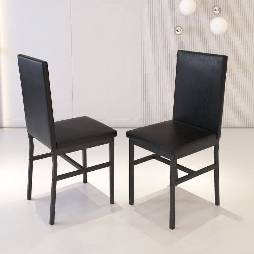 Wooden Dining Table Set for 4, Modern Kitchen Table Set with 4 Chairs for Small Space, Black Table and Chairs Set for Home Pub Bistro
