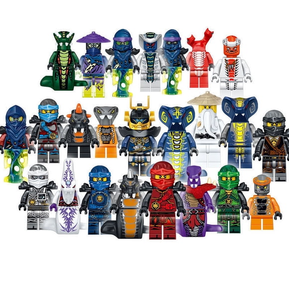 24 Pcs Ninja Minifigures Building Blocks Toys Set, Cartoon Anime Ninja War Snake Monster Series Action Figures, Ideal Christmas Birthday Gift for Kids