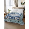 thumbnail image 2 of Blue Boho King Size Flat Sheet, Wrinkleproof & Fadeproof Cooling Flat Bed Sheet Only, Farmhouse Bohemian Medallion Oriental Flower Breathable Soft Bedding Top Sheets 105 x 98 Inches, 2 of 8