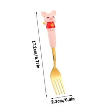 LanSuare Little Pig Design Stainless Spoon Fork, Novelty Party Utensils, Camping Picnic Gadgets, Halloween Gothic Dining Accessories, Dishwasher Safe