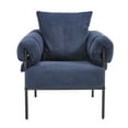 thumbnail image 2 of LiviNest Modern Accent Chair with Gold Legs: Corduroy Upholstered Armchair for Small Apartments - Compact Living Room Seating & Reading Chair with High-Density Cushion Dark Blue, 2 of 6