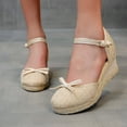 thumbnail image 3 of Sandales à Plateforme Bout Fermé pour Femmes Été Bride Cheville Espadrilles Compensées, 3 of 8
