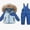 Blue, variant on WAVSUF Girls Ski Snow Sets 2 Piece Insulated Hooded Ski Puffer and Snow Pants Overall Winter Waterproof Windproof Snow Suit Blue 7-8