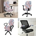 thumbnail image 2 of SCRAWLGOD Zebra Print American Flag Set of 4 Stretch Computer Chair Slipcover with Arm Rest Protector Removable Gaming Chair Covers Dustproof Washable Desk Chair Seat Cover, 2 of 7