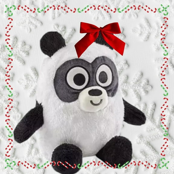 RED HOLIDAY BOW Nana Loves You More Panda Jimmy Fallon Plush Animal CHRISTMAS