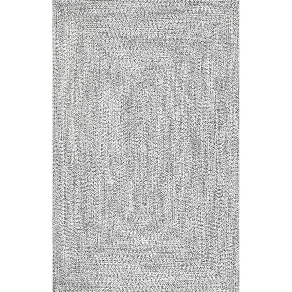 nuLOOM Wynn Braided Indoor/Outdoor Salt And Pepper 3' x 5' Casual Area Rug