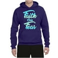thumbnail image 2 of Wild Bobby, Faith Over Fear, Inspirational/Christian, Unisex Graphic Hoodie Sweatshirt, Purple, Large, 2 of 4