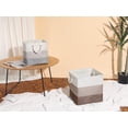 thumbnail image 6 of REGALWOVEN Set of 3 Cotton Storage Bin with Handles for Shelves Closet, Collapsible Storage Basket for Organizing Clothes Gray 11*11*11in, 6 of 6