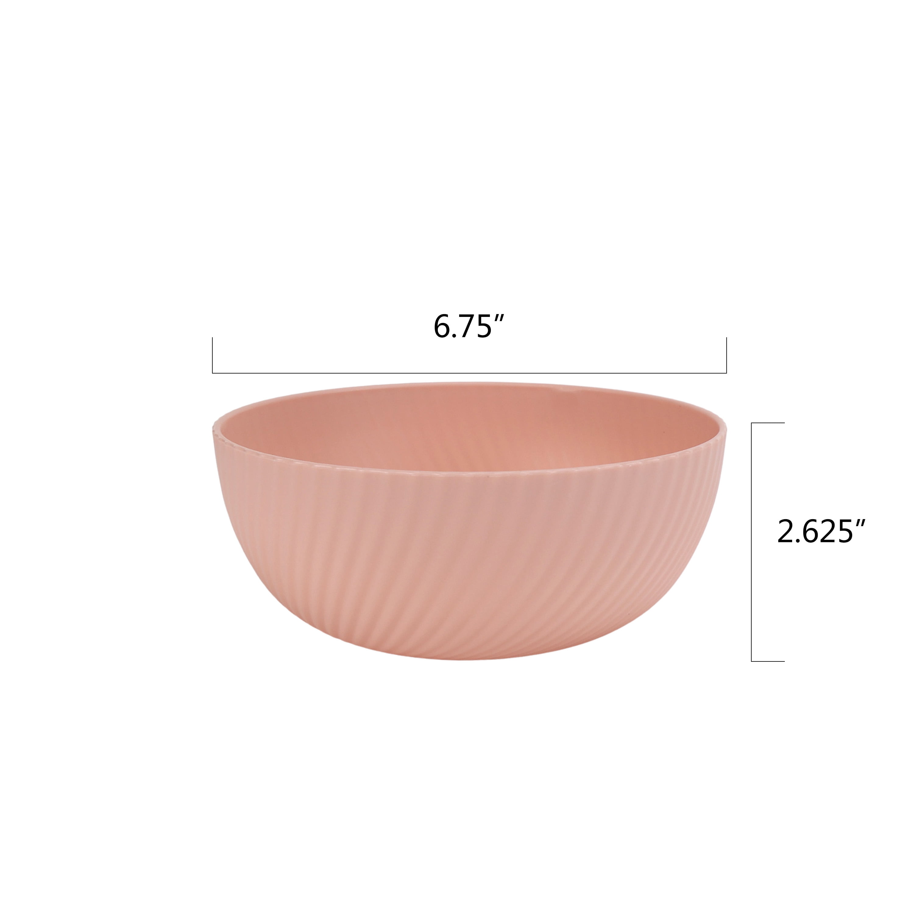 Mainstays - Pink Round Plastic Cereal Bowl, Swirl Etched, 38-Ounce