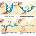 thumbnail image 3 of Folding Travel Hangers-3 Section Design, Non-Slip Collapsing Clothing Hangers, Space Saving and Lightweight for Easy Carrying and Storing, 6Pcs (Blue), 3 of 6