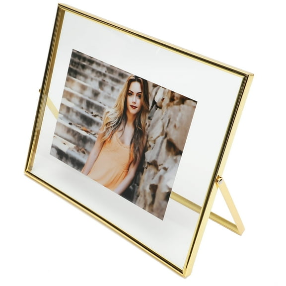 AhaGo 8x10 Gold Floating Picture Frame, Horizontal, For Photo 8x10, 7x9, 6x8,Classy For Festival, Wedding