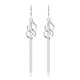 thumbnail image 2 of Lancharmed Stud Earrings for Women Hook Twisted Double Diamond Tassel Silver Plated Earring Gifts for Women, 2 of 7