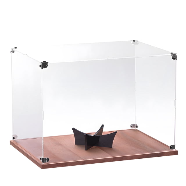 Mistaha Acrylic Football Display Case with Solid Wood Base and Dustproof Lid - Easy Assembly, 360° Transparent View, Durable & Washable - 35*25*25cm Multi-functional Sports Collectibles Showcase