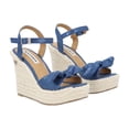 thumbnail image 1 of Sandalia De Plataforma Irlanda Con Yute Natural Cabra Piel Marsella Azul Marino Para Mujer, 1 of 5